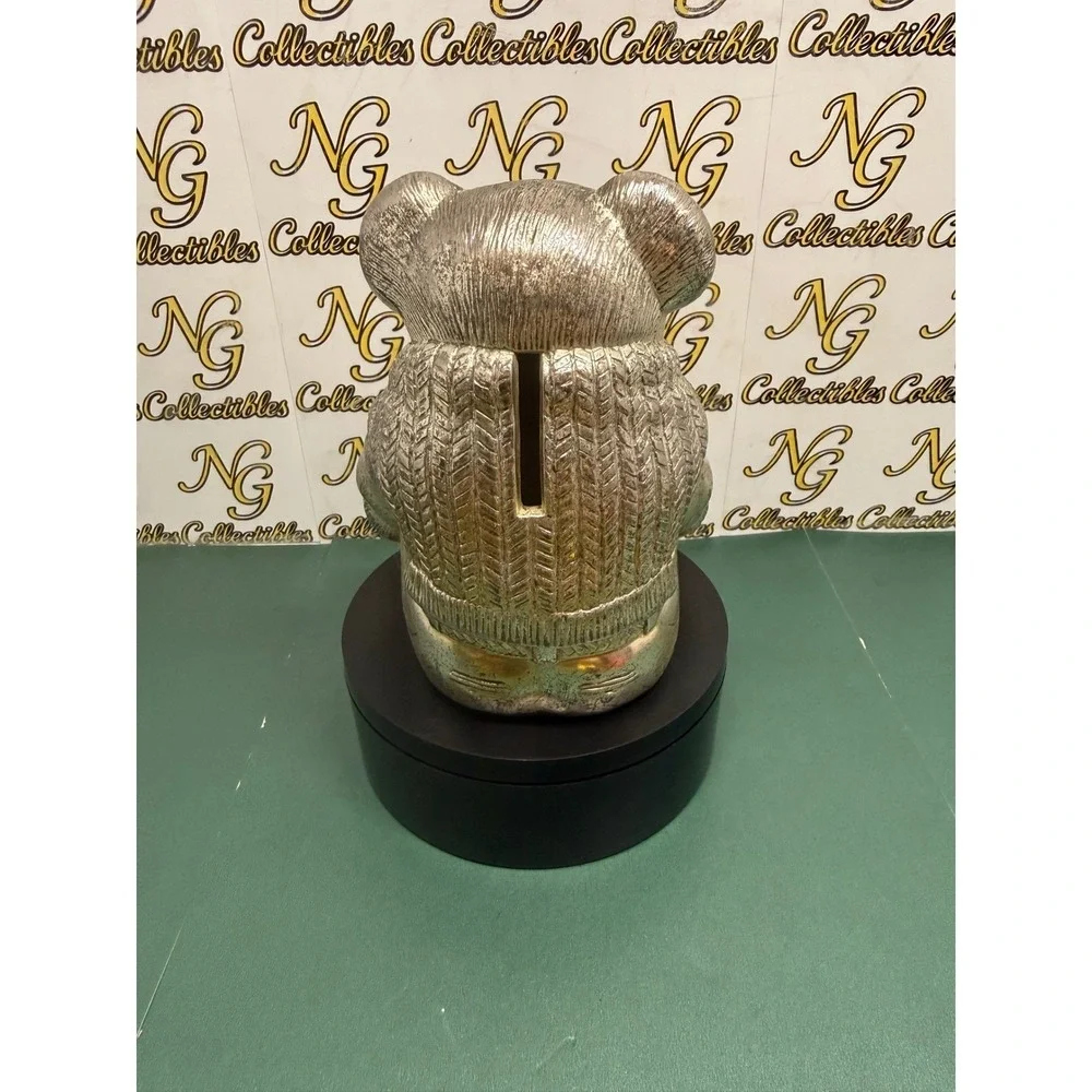 Ralph Lauren Silverplate Teddy Bear Piggy Bank Vintage Japan Polo Bear Sweater